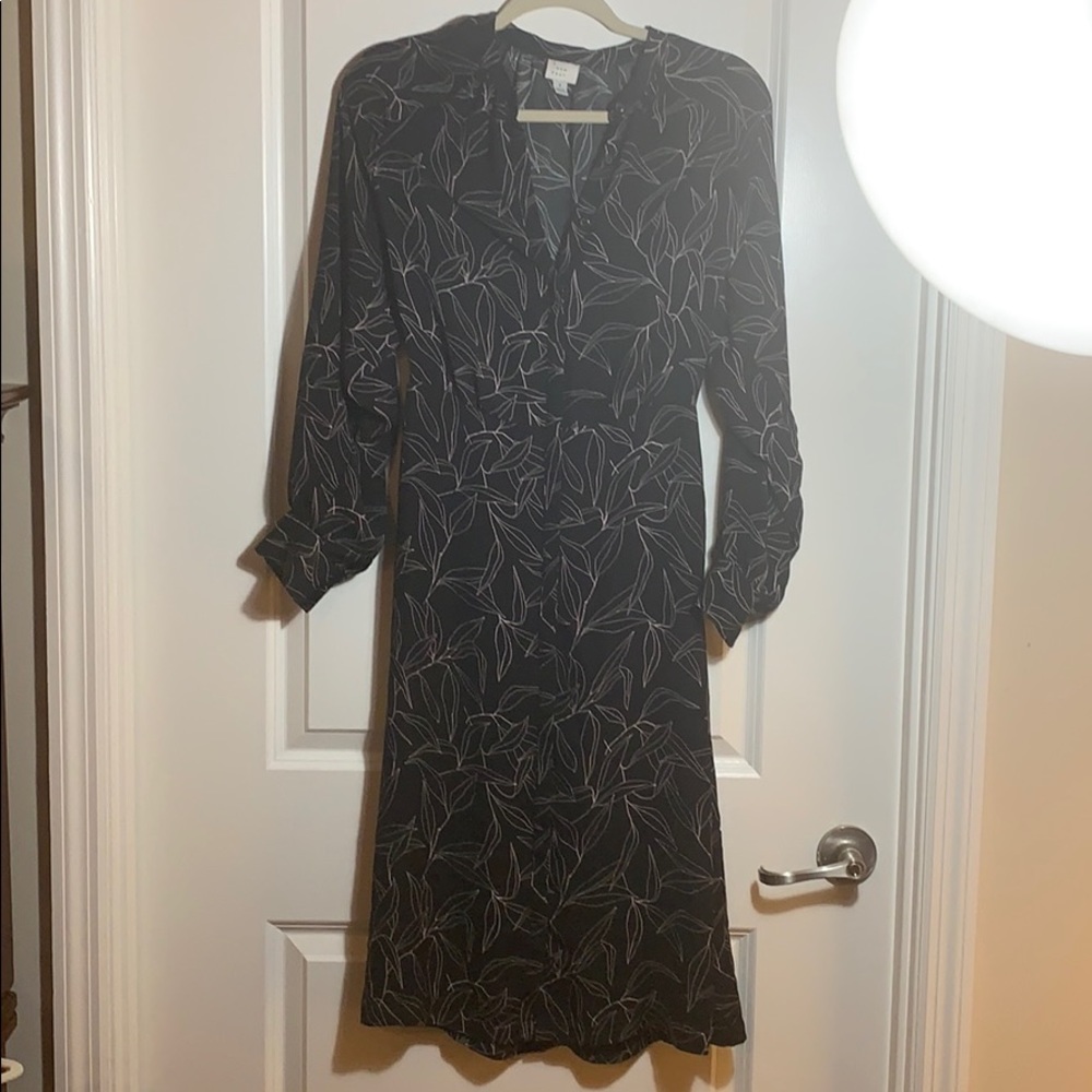 A New Day Black Floral Midi Dress S